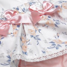 PQ214-Apricot: Baby Girls Luxury 2 Piece Outfit (0-12 Months)